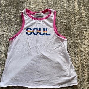 Soul cycle cropped tee shirt